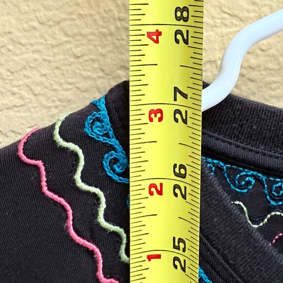 Double D Ranch Womens Black Embroidered Beaded Top Size Small Pullover - Picture 8 of 13